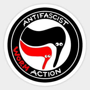 Antifascist Worm Action Sticker